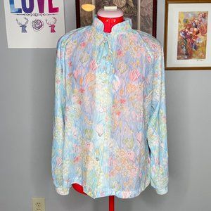 VNTG NedJ Sheer Floral Blouse